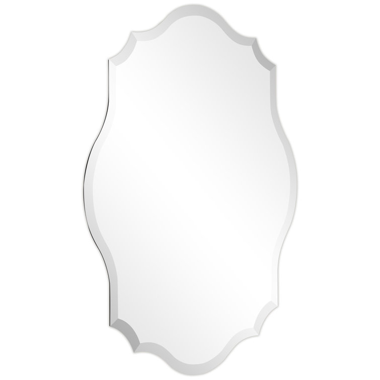 House of Hampton® Brilliana Scalloped Frameless Beveled Wall Mirror